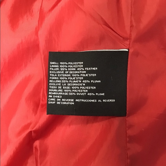 Guess Nylon Red Down Jacket Coat - Picture 11 of 13